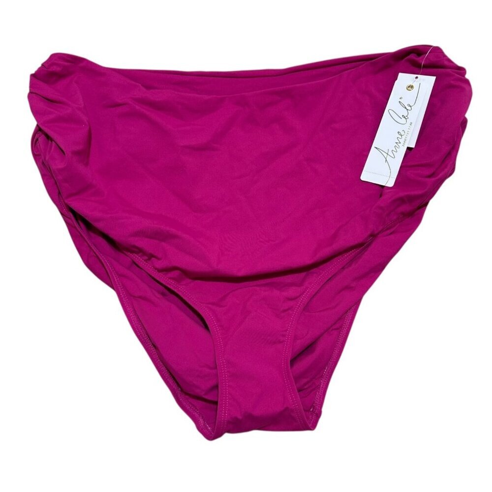 Anne‎ Cole Plus Size 22W Berry Pink High Waist Convertible Bikini Bottom NWT NEW